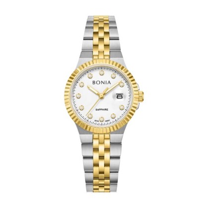 Bonia Elegance BNB10951-4117 White Dial Sapphire Crystal Glass Women Watch